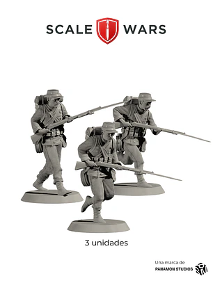 Pack X3 Infantería Regimiento Cívico Movilizado Talca cargando