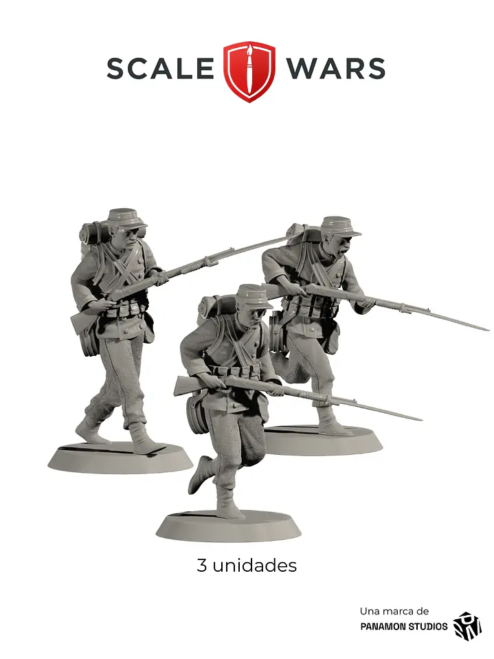 Pack X3 Infantería Regimiento Cívico Movilizado Talca cargando 1