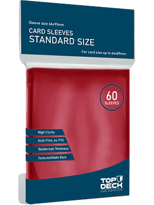 Protector Top Deck Rojo tamaño Standard