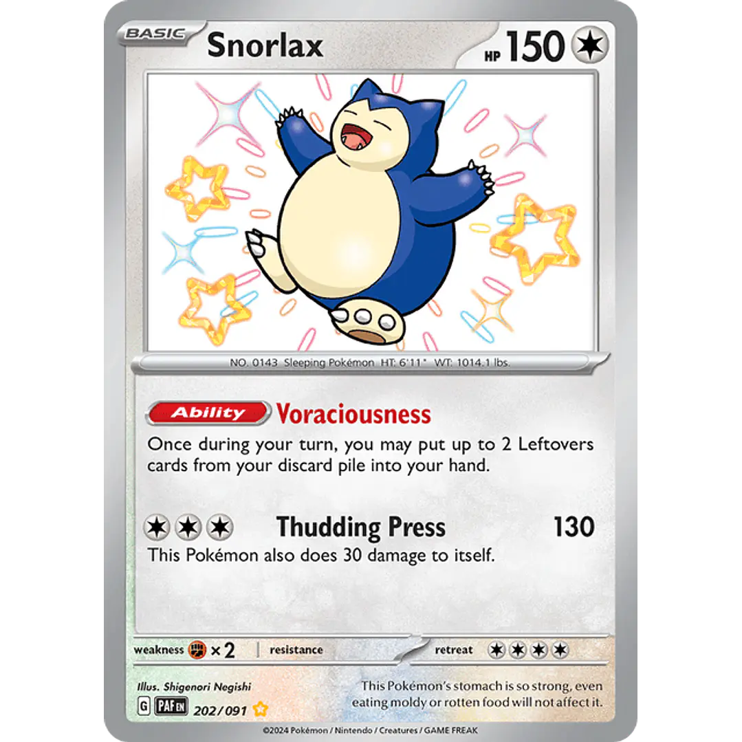 Snorlax - 202/091 - Shiny Rare - Ingles 1