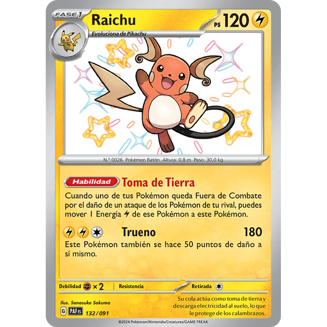 Raichu - 132/091 - Shiny Rare - español 1