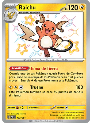 Raichu - 132/091 - Shiny Rare - español