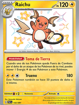 Raichu - 132/091 - Shiny Rare - español