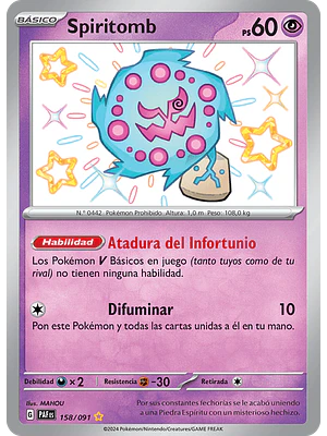 Spiritomb - 158/091 - Shiny Rare - Español