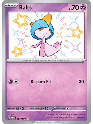 Ralts Shiny 153/091 -  Singles Pokemon TCG