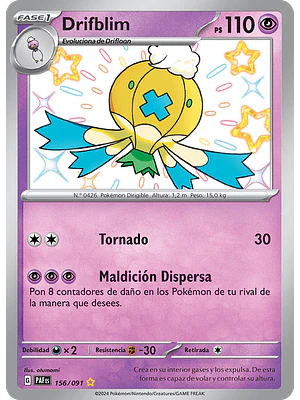 Drifblim - 156/091 - Shiny Rare - Español