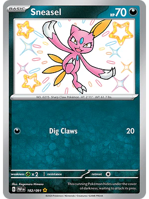 Sneasel - 182/091 - Shiny Rare - Ingles
