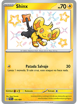 Shinx - 135/091 - Shiny Rare - Español