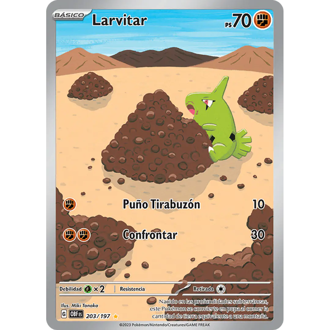 Larvitar - 203/197 - Illustration Rare - Español 1