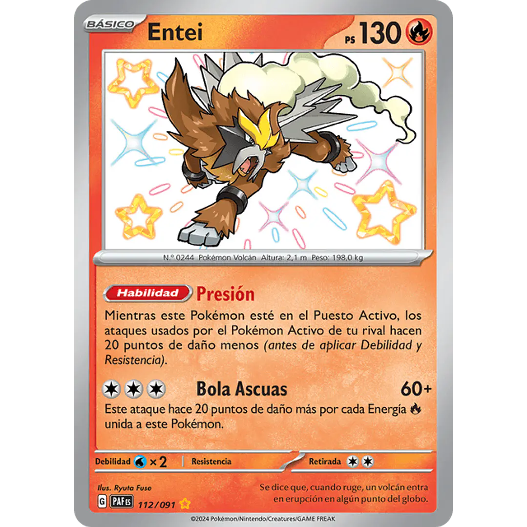Entei Shiny 112/091 - Singles Pokemon TCG 1
