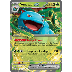 Venusaur Ex - 003/165 - Ultra Rare - Singles Pokemon