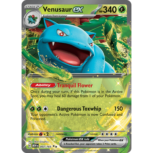 Venusaur Ex - 003/165 - Ultra Rare - Singles Pokemon