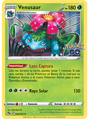 Venusaur - 003/078 - Holo Rare - Singles Pokemon