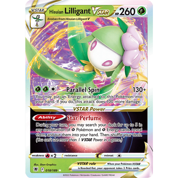 Hisuian Lilligant VSTAR - 018/189 - Ultra Rare - Singles Pokemon