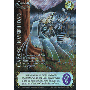 CAPA DE INVISIBILIDAD (LLUVIA) ANIVERSARIO - SINGLES MITOS Y LEYENDAS