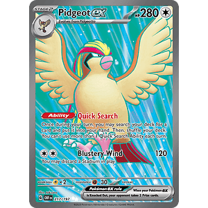 Pidgeot ex - 217/197 - Full Art Secret Rare - Ingles