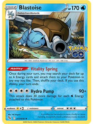Blastoise 017/078 - Singles Pokemon TCG