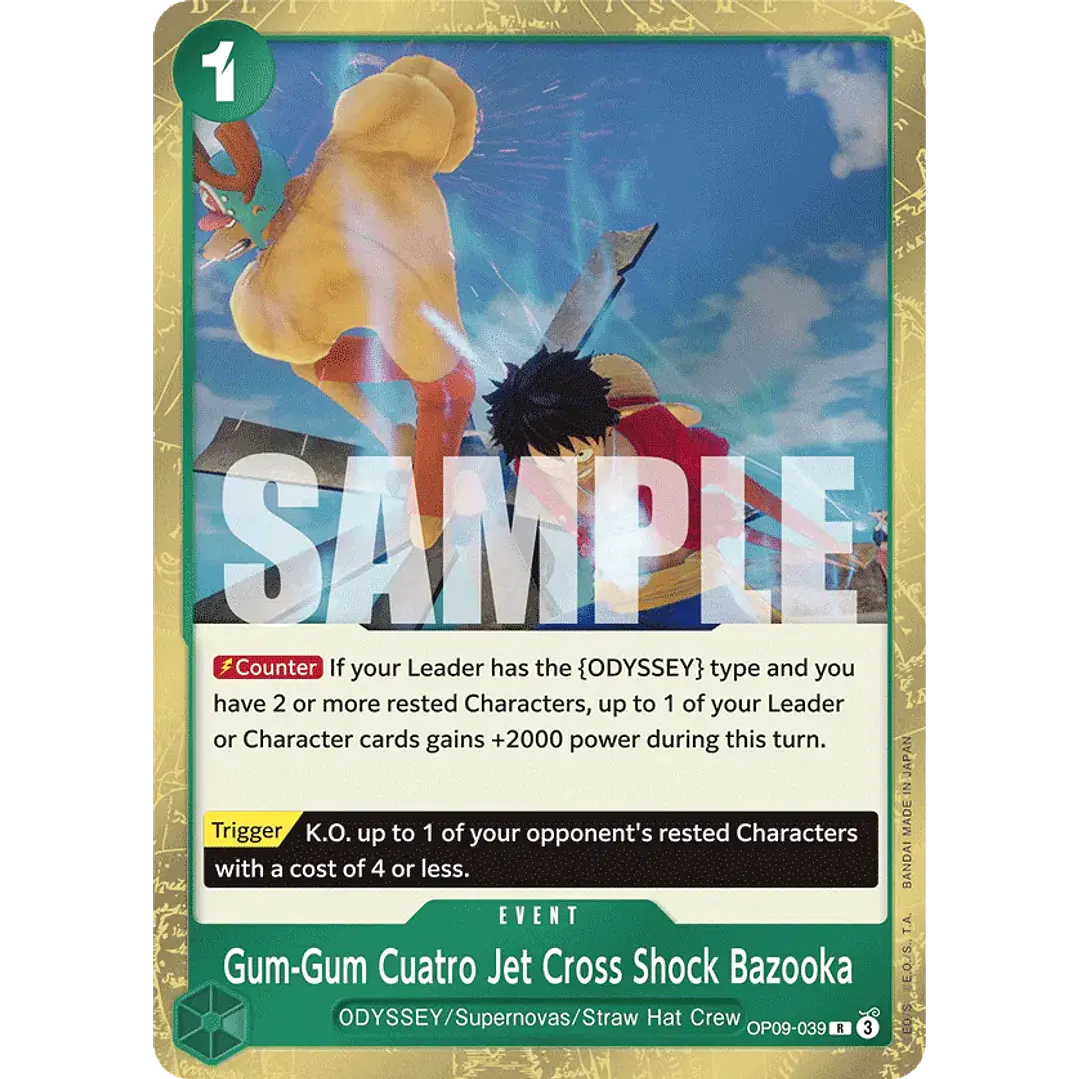 GUM-GUM CUATRO JET CROSS SHOCK BAZOOKA OP09-039 - SINGLES ONE PIECE 1