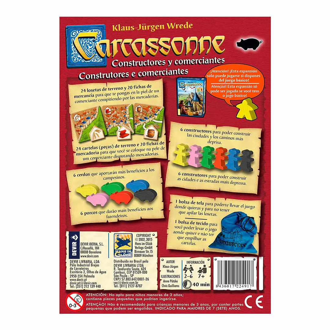 CARCASSONNE: EXPANSIÓN CONSTRUCTORES Y COMERCIANTES (2DA EDICION) - DEVIR 2