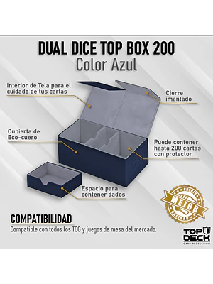 PORTAMAZOS PREMIUM | TOPDECK DUAL DICE 200 COLOR AZUL