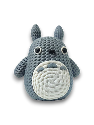FIGURA TOTOTRO ESTILO CROCHET GRIS