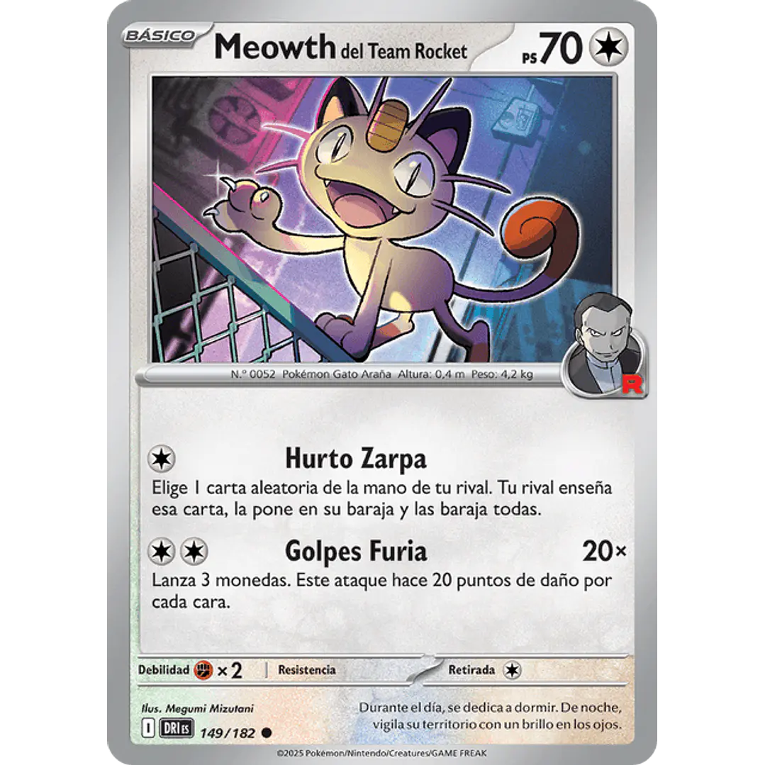 MEOWTH DEL EQUIPO ROCKET 149/182 - Singles Pokemon TCG 1