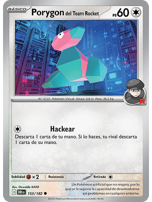 PORYGON DEL EQUIPO ROCKET 153/182