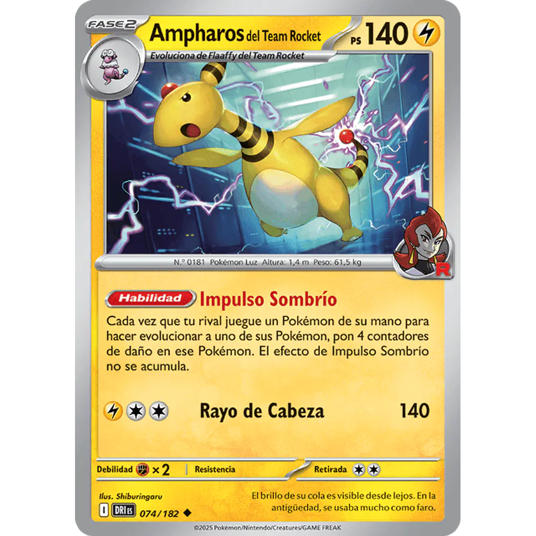 AMPHAROS DEL EQUIPO ROCKET 074/182 1