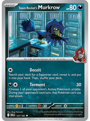 MURKROW DEL EQUIPO ROCKET 127/182