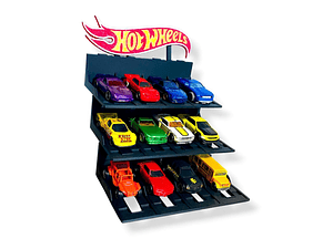  EXHIBIDOR HOT WHEELS 1:64 – CAPACIDAD PARA 12 AUTOS (NO INCLUYE VEHÍCULOS)