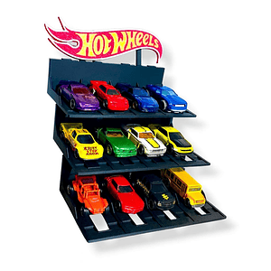  EXHIBIDOR HOT WHEELS 1:64 – CAPACIDAD PARA 12 AUTOS (NO INCLUYE VEHÍCULOS)
