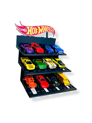  EXHIBIDOR HOT WHEELS 1:64 – CAPACIDAD PARA 12 AUTOS (NO INCLUYE VEHÍCULOS)