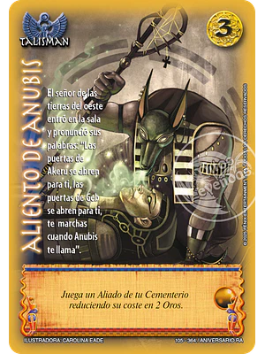 ALIENTO DE ANUBIS - REAL - ANIVERSARIO RA