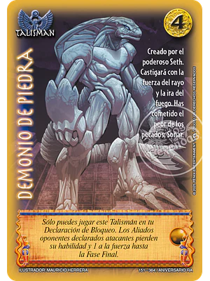 DEMONIO DE PIEDRA - ANIVERSARIO RA