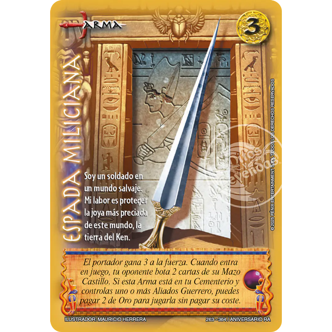ESPADA MILICIANA - CORTESANA - ANIVERSARIO RA 1