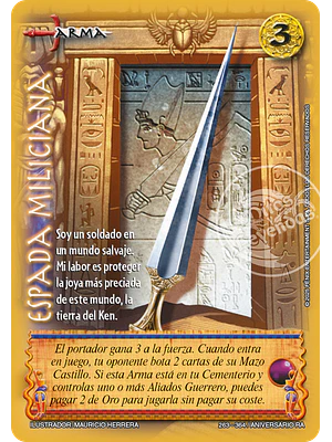 ESPADA MILICIANA - CORTESANA - ANIVERSARIO RA