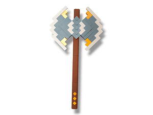 HACHA DOBLE DECORATIVA 3D – ESTILO PIXEL (53 CM)