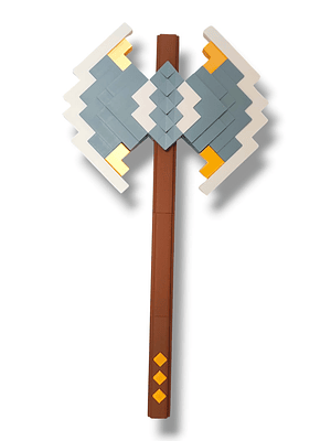 HACHA DOBLE DECORATIVA 3D – ESTILO PIXEL (53 CM)