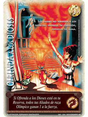 OFRENDA A LOS DIOSES - HELÉNICA ANIV - MR