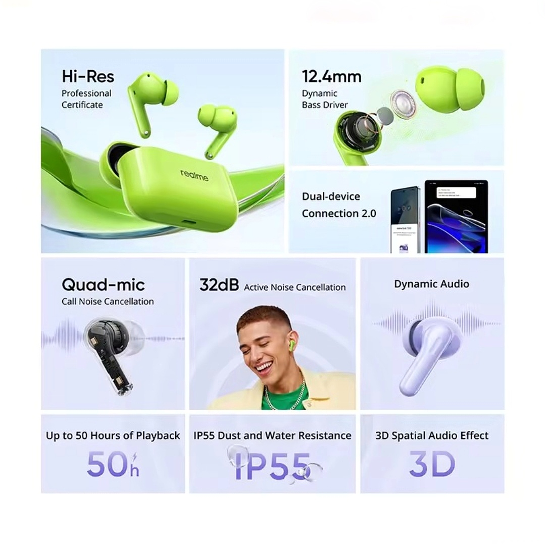 Audífonos Inalámbricos REALME BUDS T200  TWS  2