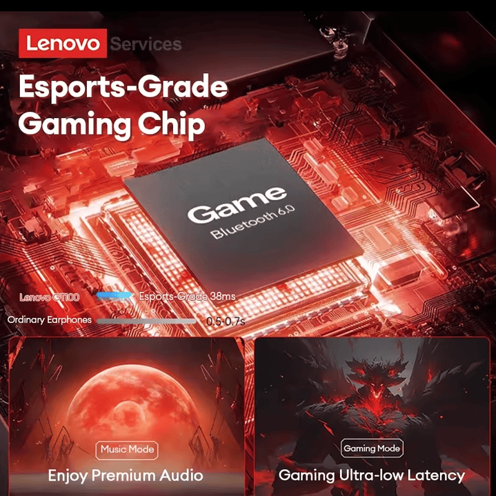 Audífonos Inalámbricos LENOVO SERVICES  GT 100  TWS  8