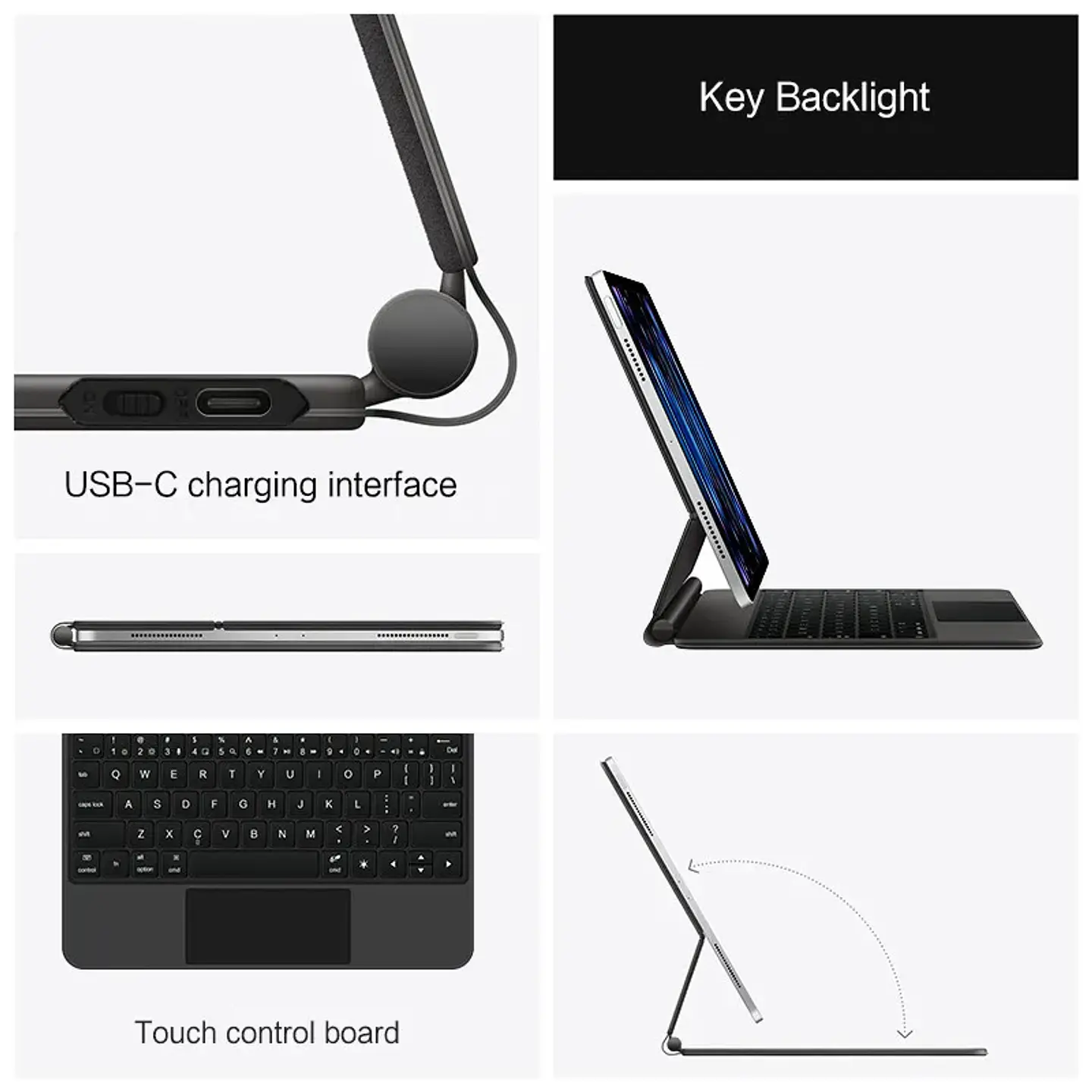 Teclado magnetico retroiluminado para IPad 2