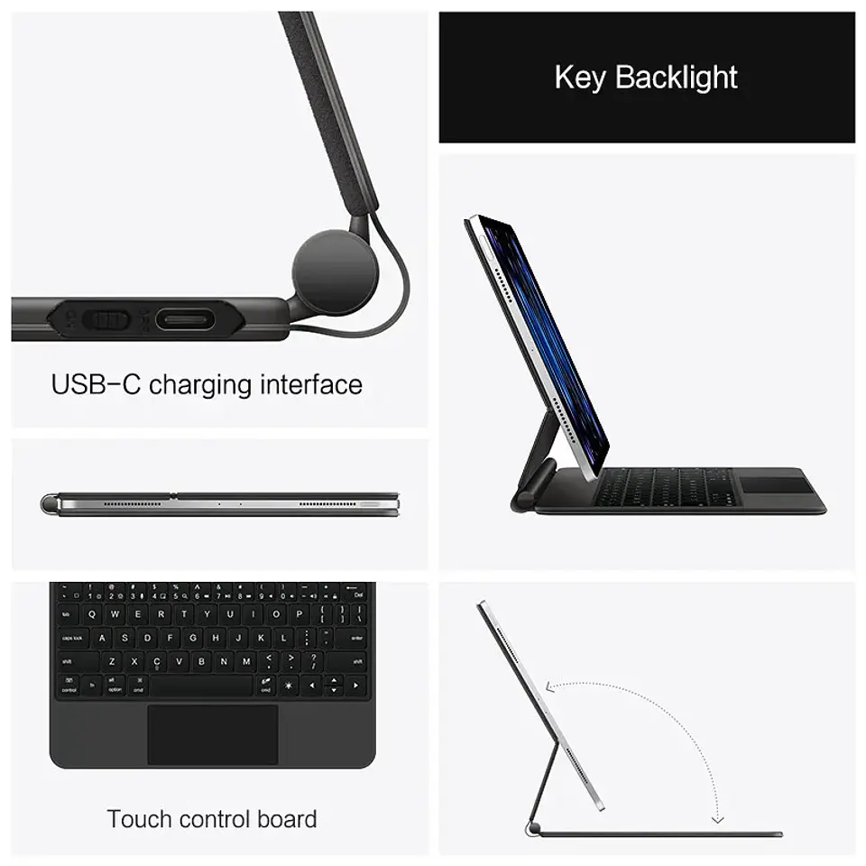 Teclado magnetico retroiluminado para IPad 2