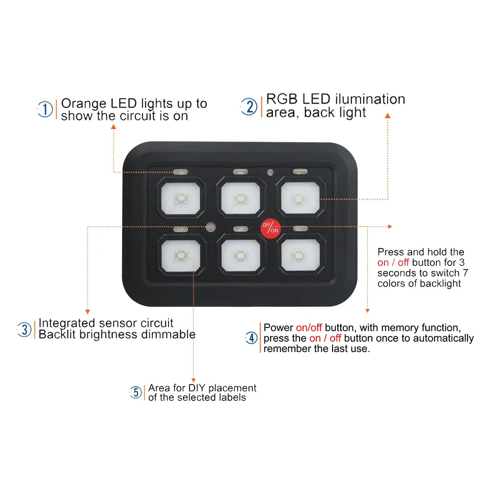 Botones de encendido para camioneta vehiculo 4x4 overland  3