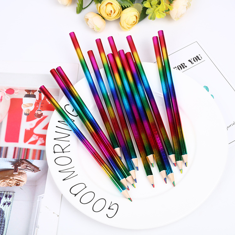 Set De 30 Lápices Arcoíris 4 En 1 – Colores Vibrantes Y Degradados En Un Solo Trazo – Maletín Práctico Para Niños