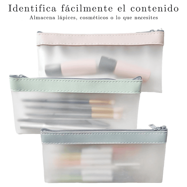 Pack 4 estuches de lápices transparentes 5