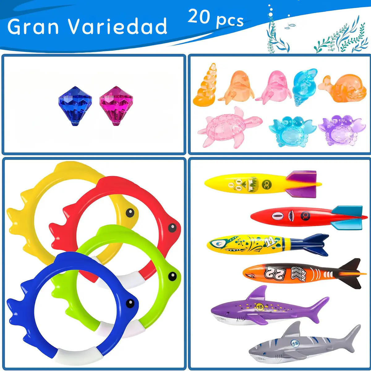 Stingray planeador subacuático, juguetes de buceo, aletas ajustables, juegos acuáticos