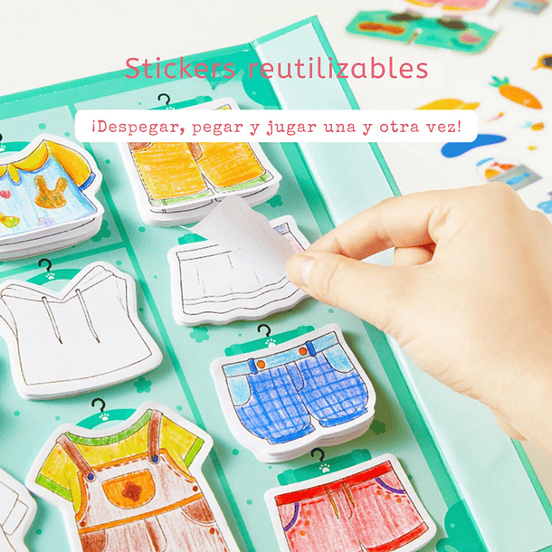 Diseño de vestuario con 200 stickers coloreables 7