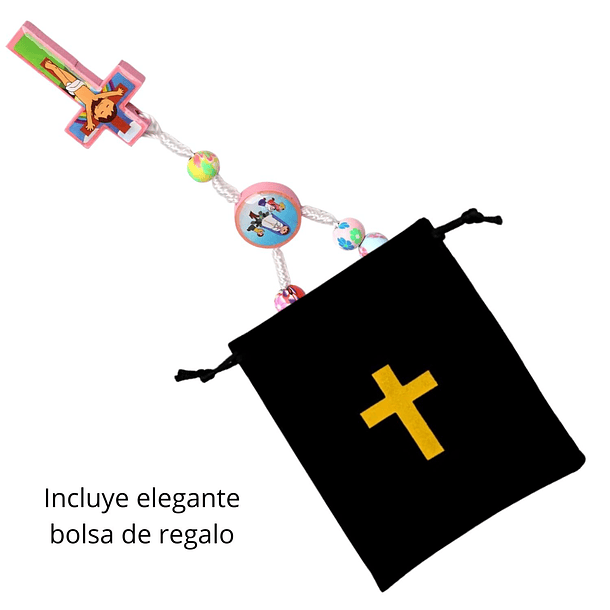 Rosario Católico De Madera Para Niños Con Estuche Premium 4