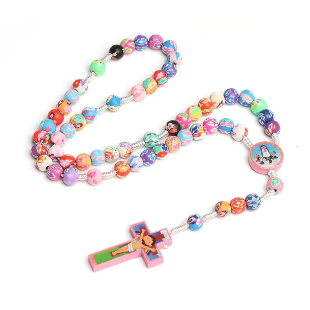 Rosario Católico De Madera Para Niños Con Estuche Premium 5